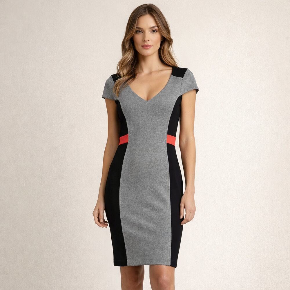 French Connection Manhattan Cap Sleeve Block Bodycon Dress Size 0 NWT